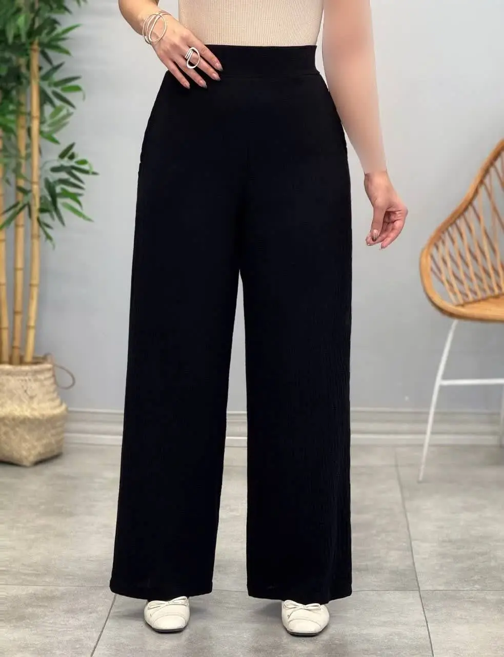 3467-شلوار دبل فیس مشکی